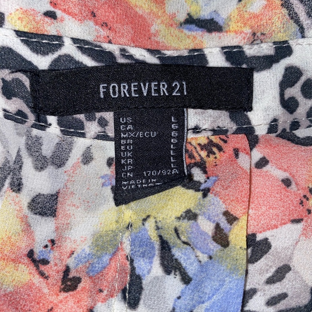 Forever 21 Multicolor Sheer Leopard Blouse - Picture 2 of 3